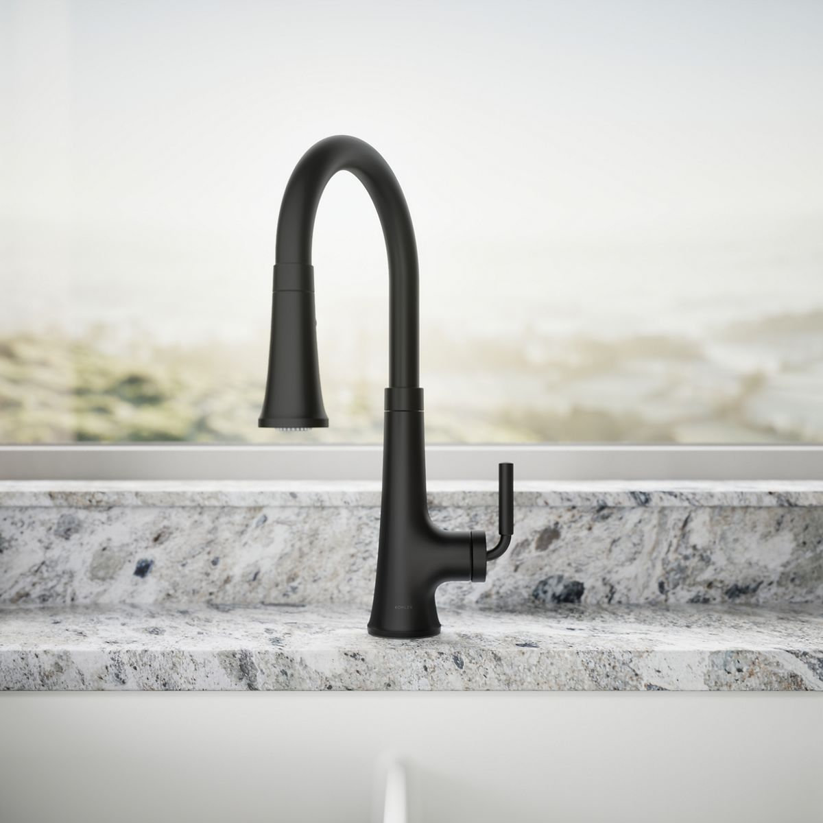 Tone Pull-Down Kitchen Faucet, Matte Black