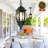 Black Outdoor Hanging Pendant Light with Adjustable Chain and Clear Glass
