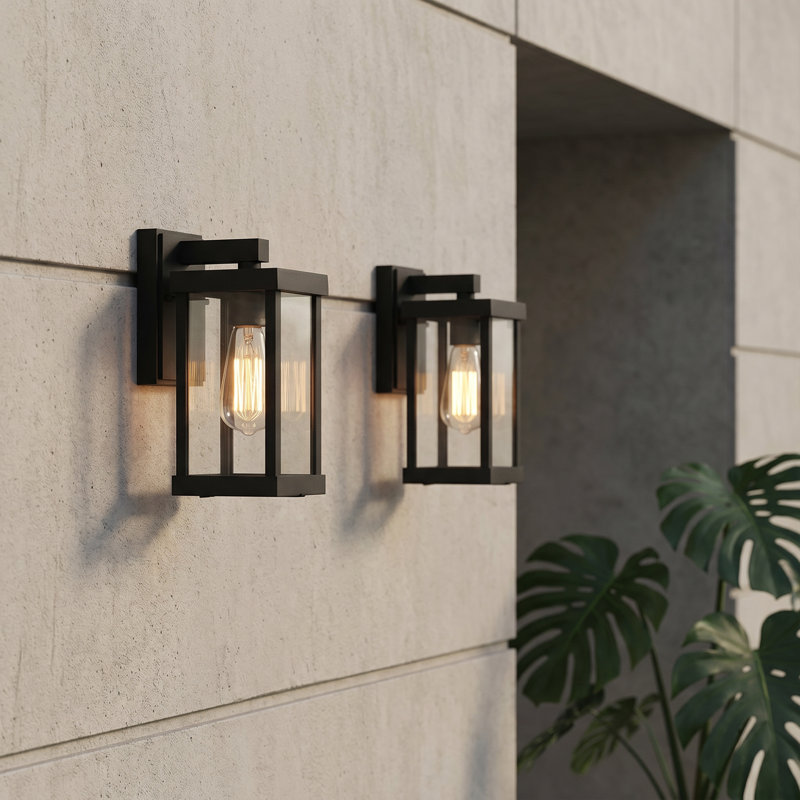 Applique murale d'extérieur 1 lumière Olar Classic, H 11,1 po x l 4,92 po x P 6,14 po, Noir mat, 1