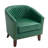 Edvardas Upholstered 29.11 Wide Green Faux Leather Tufted Barrel Club Chair with Nailhead Trim-1254984430