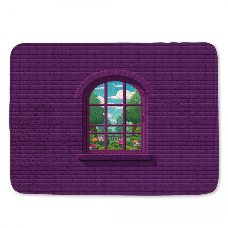 Tapis de bain mural mauve, 34in W x 21in L