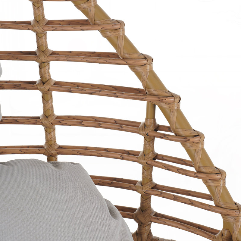 Outdoor Wicker High-back Swivel Lounge Chair