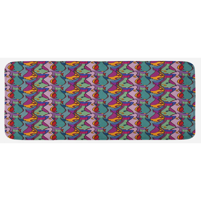 Tapis de cuisine géométrique multicolore