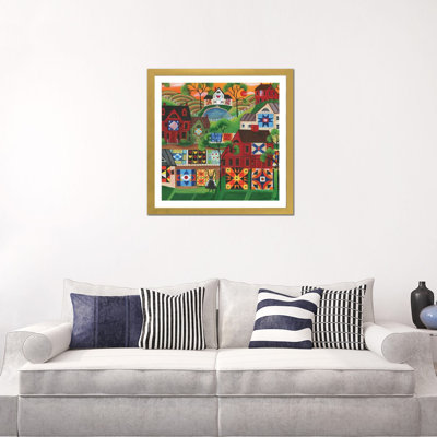 "Les courtepointes colorées" par Cheryl Bartolo-impression d’art graphique