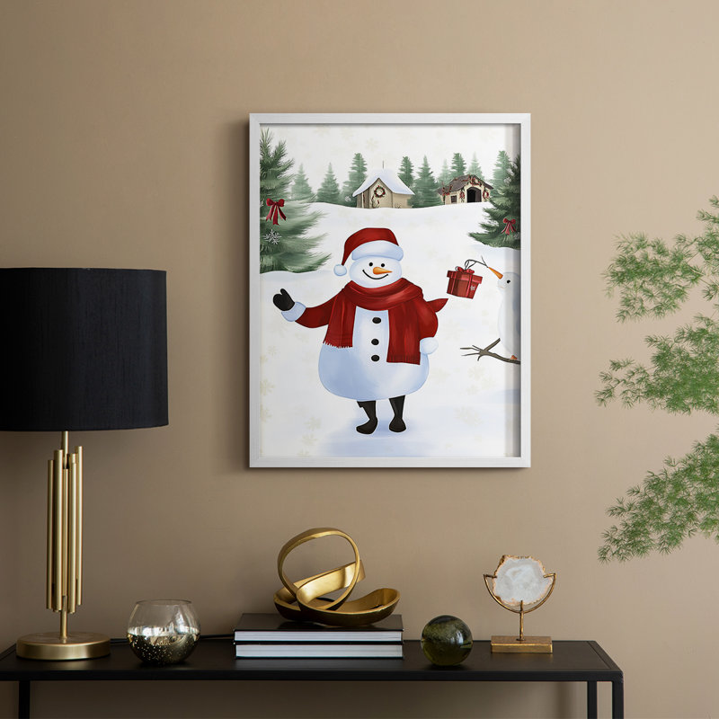 «Christmas Holiday Art» CECXCVII, reproduction d'art encadrée - bois massif, H 30 po x l 24 po, Blanc