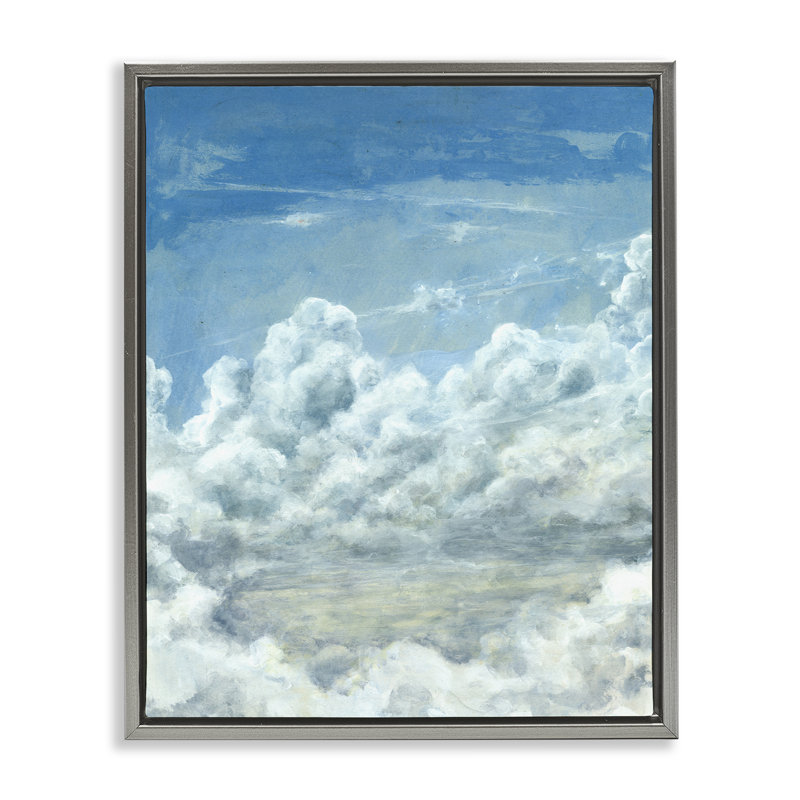Toile flottante encadrée, "Structured Traditional Clouds" par Grace Popp, Cadre flottant gris lustré, H 21 po x l 17 po