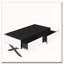 Table basse rectangulaire à miroir pour le salon avec rangement et base en métal, 2 tiroirs, plateau noir ultrabrillant