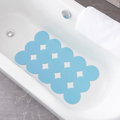 28x16" Patented Non-slip Bathtub Mat Circle Blue