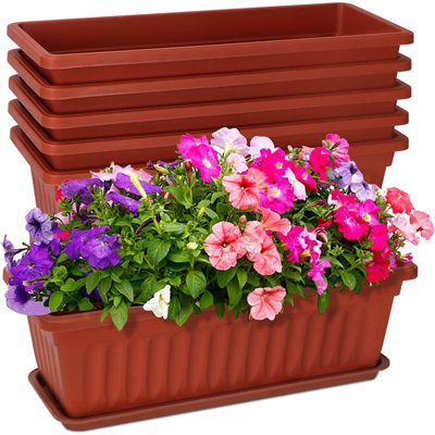 Window Box Planter, 17 Inches Flower Window Box Rectangu...