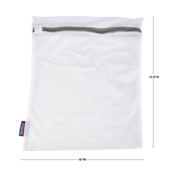 Woolite 2 Pack Bra Wash Bag, Polyester Mesh, Zip Close White