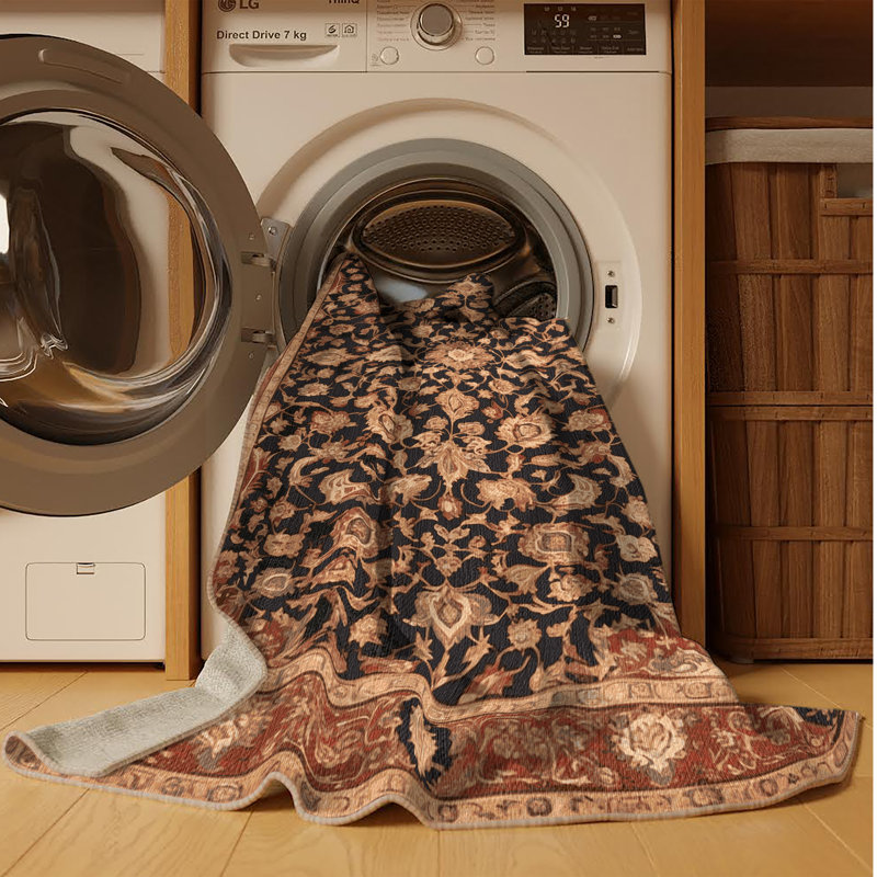 Tapis brun lavable à la machine, Rectangulaire 8 pi x 12 pi