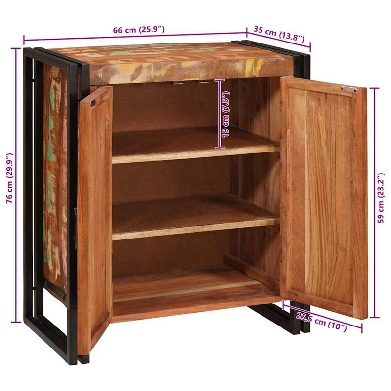 66cm W Solid Wood Bedside Table