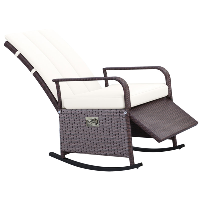 Chaise longue Pe, réglable et repose-pieds, coussin confortable, beige pour chaise de patio, extérieur