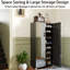Armoire à chaussures avec 4 portes miroir - rangement de 50 po pour le hall d'entrée
