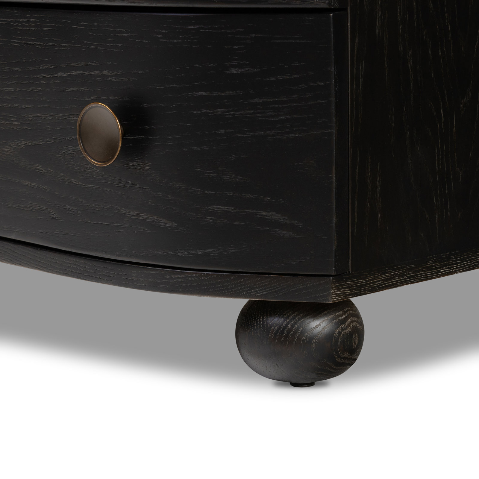 Tariel Oak Nightstand, Distressed Black
