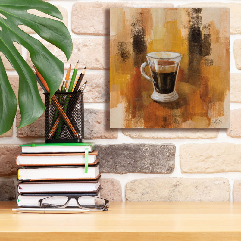  «Abstract Coffee 4» par Silvia Vassileva, art mural sur toile, 12 po x 12 po, H 12 po x l 12 po