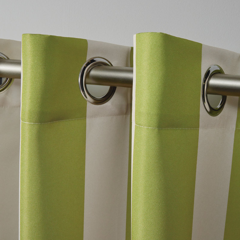 Panneau de rideau simple semi-diaphane avec œillets Kristen, L 54 po x L 84 po, Kiwi