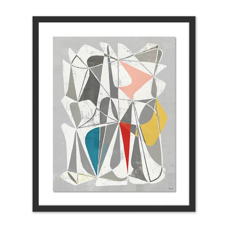 Vedene Print by Bangbouh Studio, 24" H x 20" W x 1.5" D, White, Light Gray/Red/White/Gold/Blue