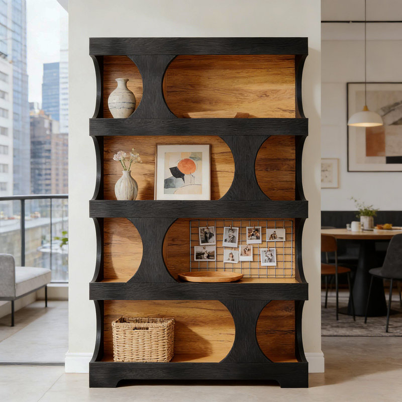 Generous Display Shelves,Contemporary Bookshelf,Freestanding Bookcase