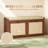 Shoe Storage Bench with PE Rattan Doors
