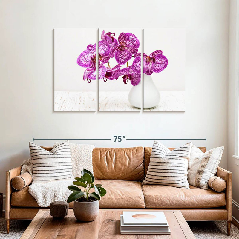 Orchidées Harnek dans un vase, H 36 po x l 57 po