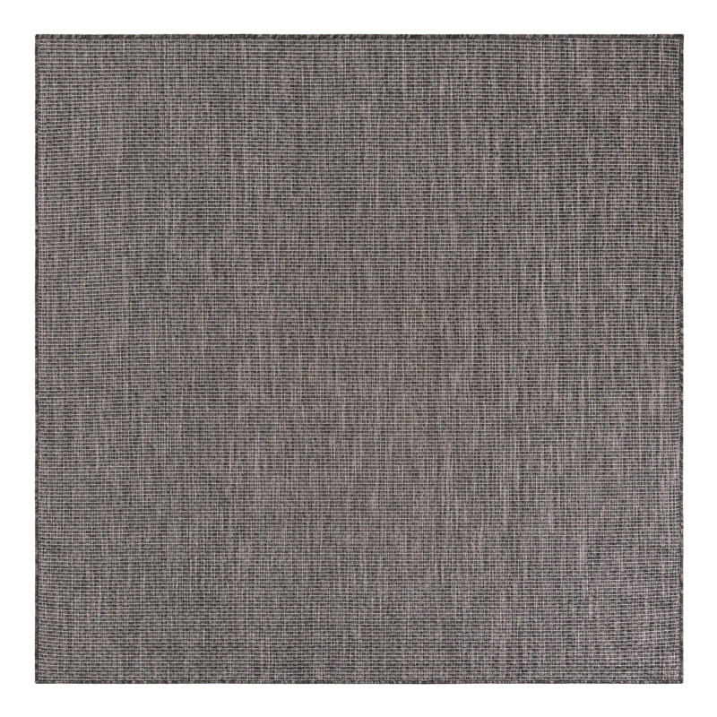Tapis noir intérieur / extérieur Avaughn, Carré 6 pi 1 po, Noir