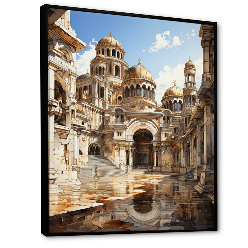 «Damaiah Emperor Justinian I Temple», reproduction sur toile, H 32 po x l 16 po x P 1 po, Cadre flottant noir