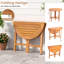 2 pièces Table de salle à manger pliante ronde en acacia de 36 po avec plateau à lattes pour la cour arrière-117792583