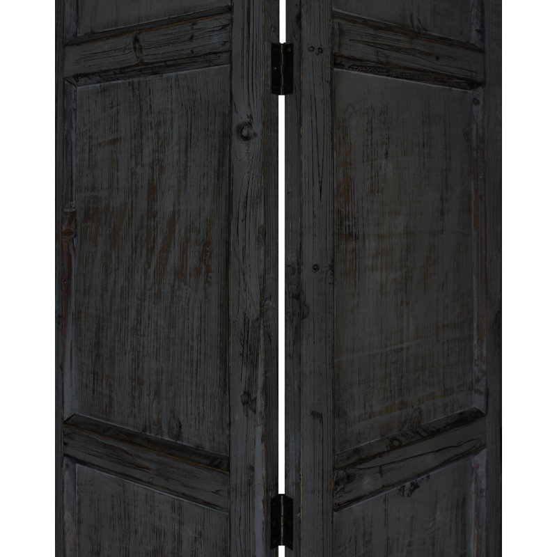 Jay 84" Folding Four Panel Screen Room Divider, Black