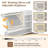 Kaelor LED Makeup Vanity with Rotatable Mirror, Amber Glass Top, Drawers, Charging Station & Stool