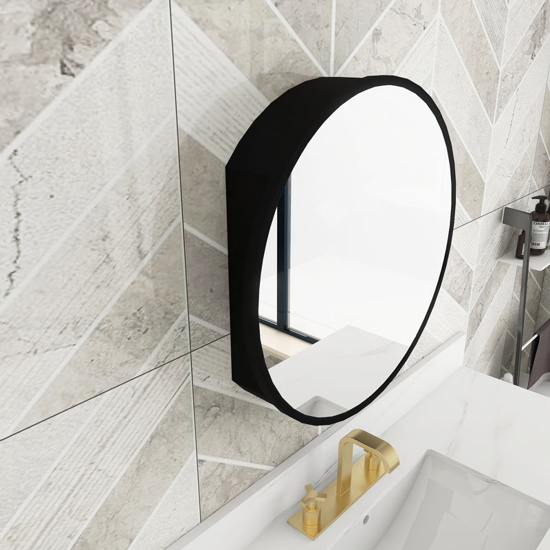 24'' W 24'' H Surface Framed Medicine Cabinet Mirror 2