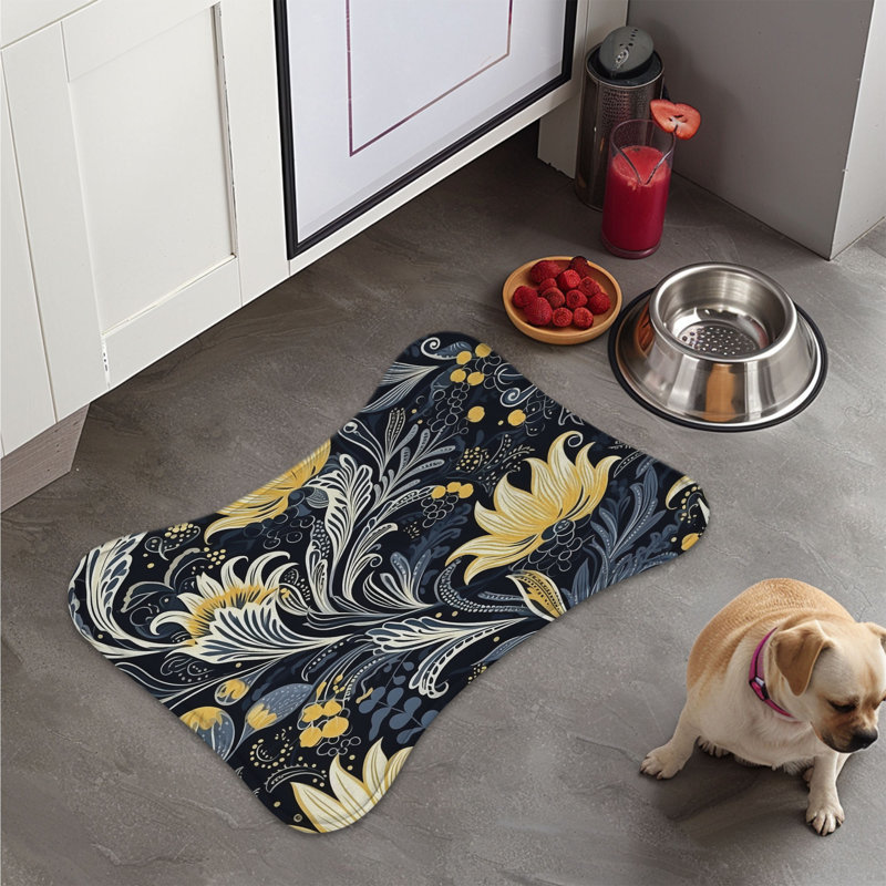 Royal Florals - 1 Piece Bone Shape Feeding Mat