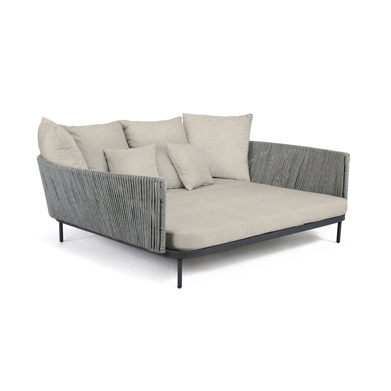 Boston Outdoor 2 - Seat Patio Daybed, Linen Silver Sunbrella®
