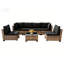 Ensemble de mobilier d'extérieur en osier 7 pièces, canapé modulaire en rotin, ensemble de conversation avec coussin et table basse, pour le porche de la piscine, jaune-noir