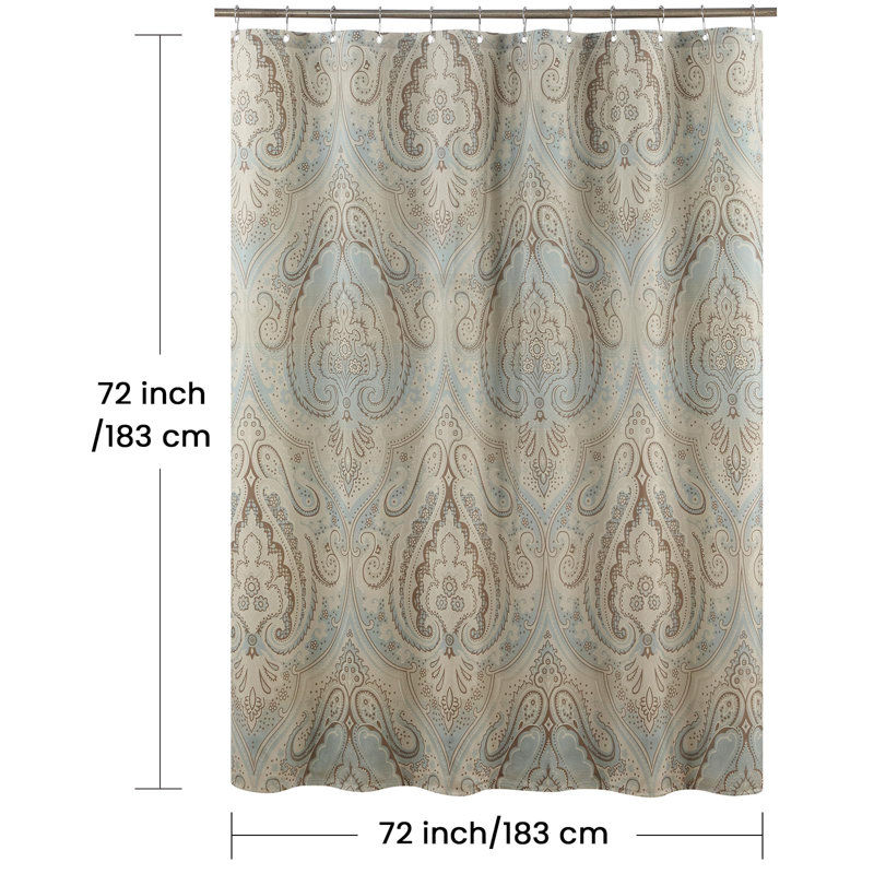 Boho Paisley Pattern Shower Curtain (Taupe)