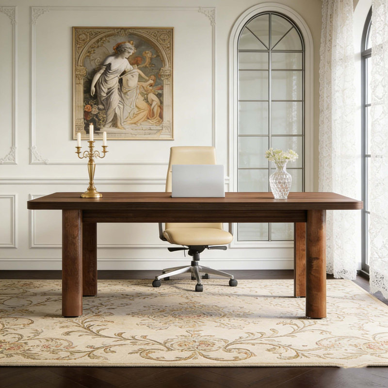 Bureau d'ordinateur en bois pour la conférence
