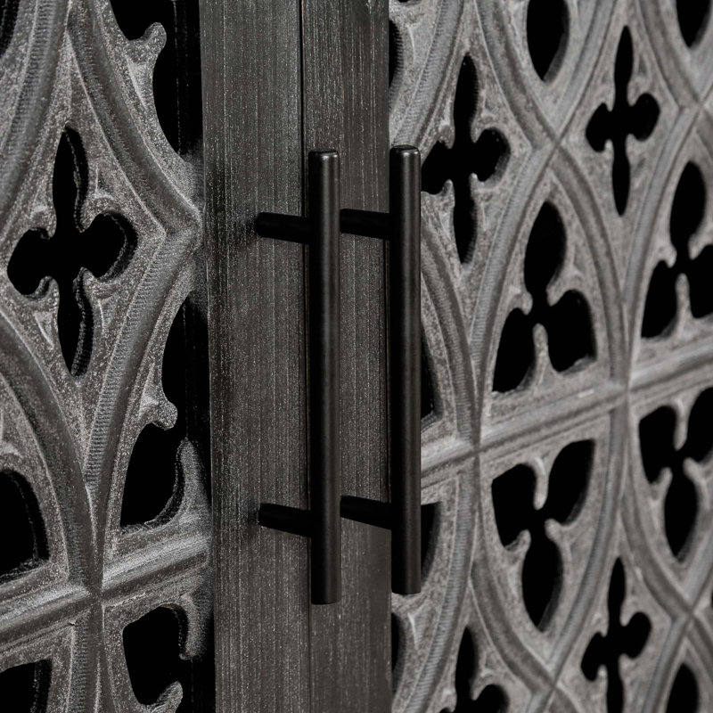 Armoire antique à quatre portes, Noir antique