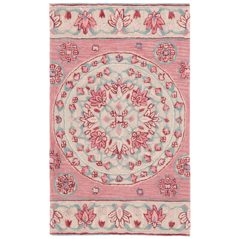 Tapis floral en laine touffeté à la main Eatonville, Rectangle 3 pi x 5 pi