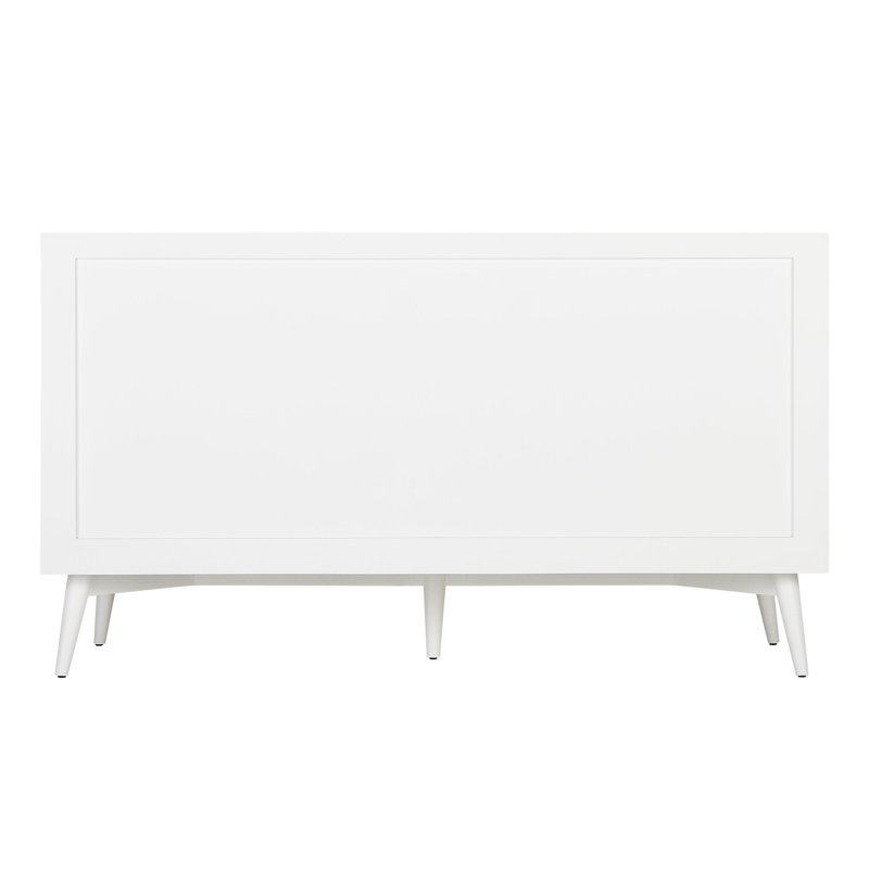 60" Novak Double Bathroom Vanity Set with Oval Undermount Sinks, 8" Widespread, White, Arctic White Quartz