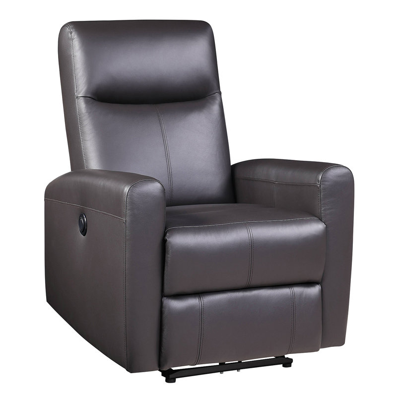 Fauteuil inclinable électrique brun avec accoudoirs carrés