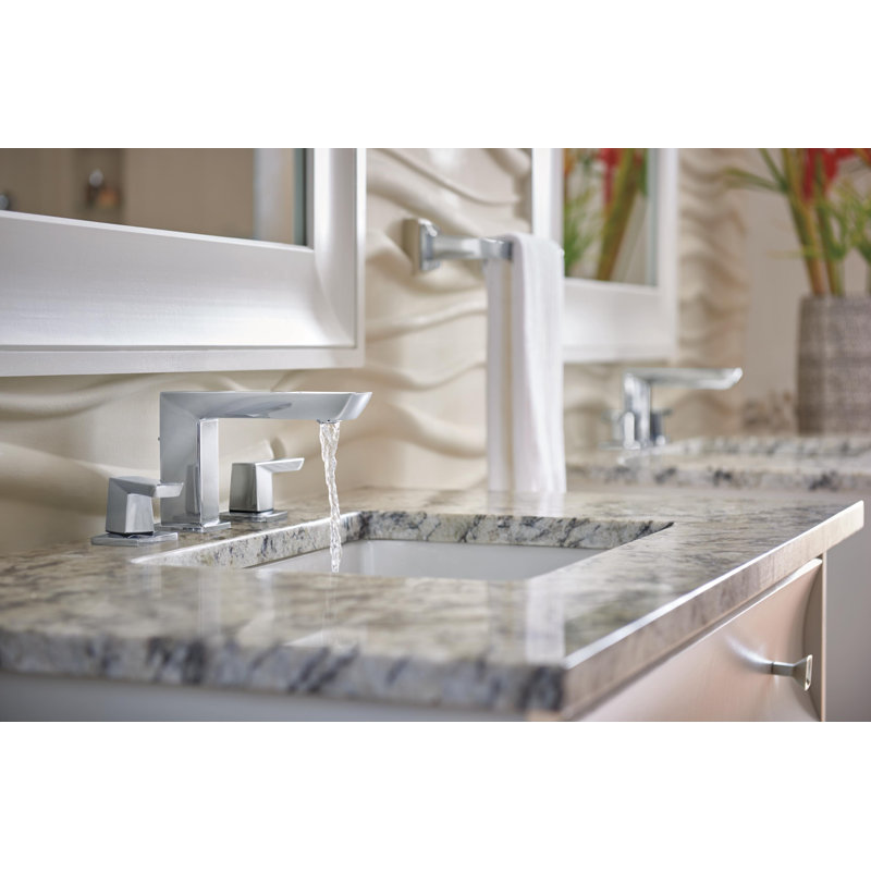 Vettis Widespread Lavatory Faucet With Open-Flow Spout, Luxe Nickel