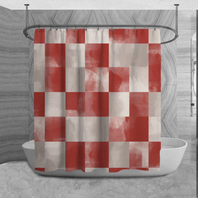 Rideau de douche à carreaux Mancha