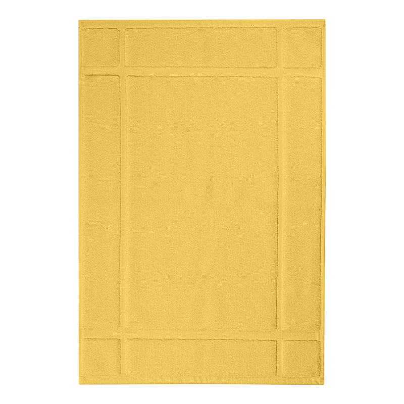 Tapis de bain uni 1350 g / m² 100% coton pour plancher de salle de bain, L 20 po x L 34 po, Jaune