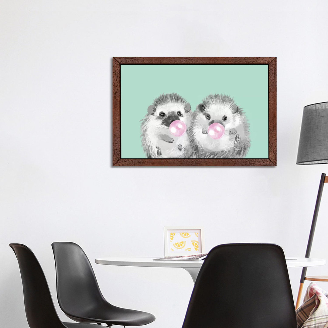 Playful Twins Hedgehog by Big Nose Work - Graphic Art Print on Canvas