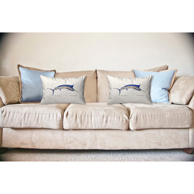 Housse et coussin rectangulaires d'extérieur Marlin Marlin, Blanc