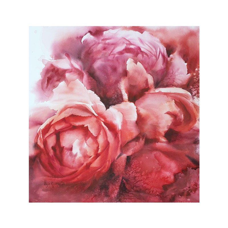 Blooming Peony | Watercolor On Paper | Puja Kumar | For Wall Décor