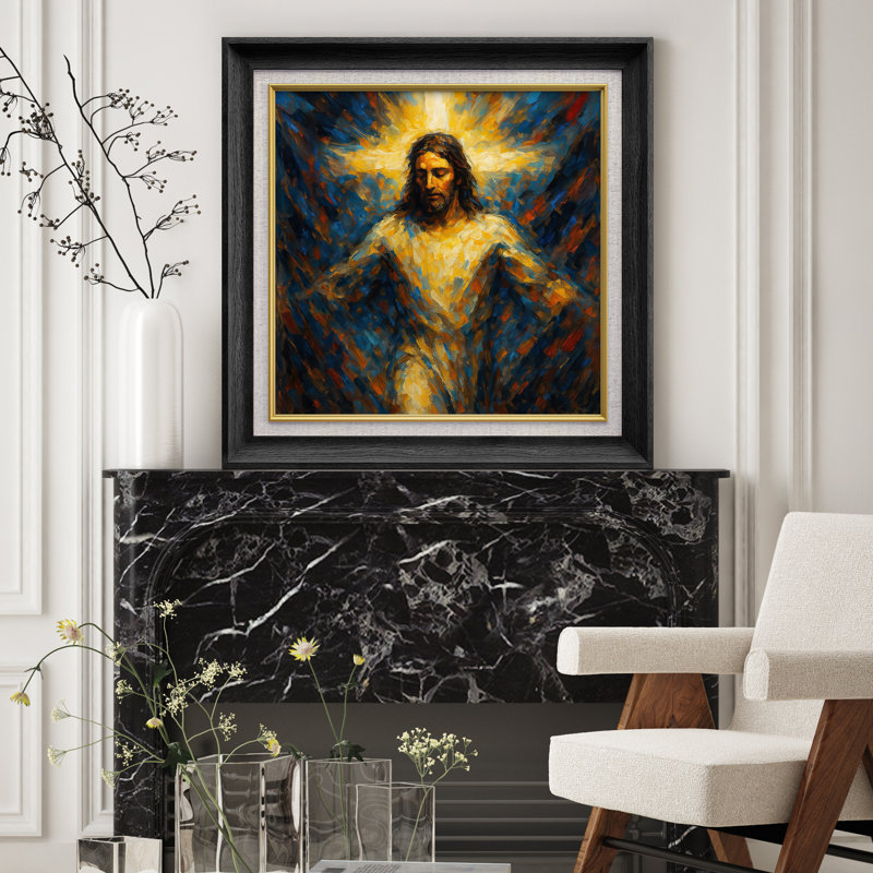 «Radiant Christ figure with Golden Light», reproduction d'art sur toile encadrée, H 26 po x l 26 po x P 1,5 po