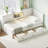 L-Shaped Bed Frame with Drawer and and Bookcase,Corner Bed Wooden Captain Bed-207677190