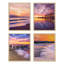 «Purple & Orange Beach Shore Tropical Sunset», impression sur papier 4 pièces-93012229-93012231