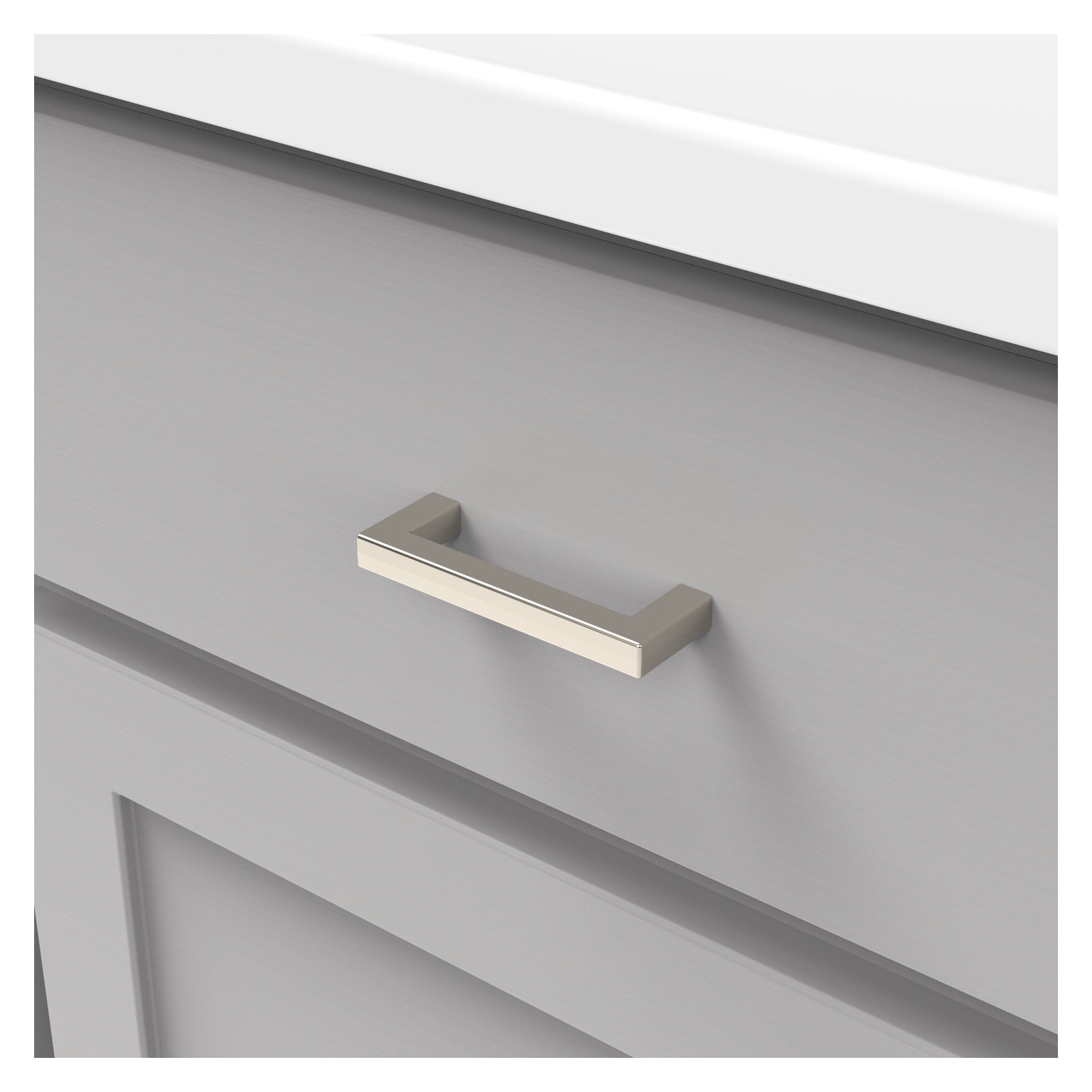 Skylight Collection Handle Pull - Contemporary Hardware for Drawers & Cabinets, 3", Chrome, 10